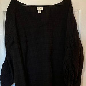 Ava & Viv black gauze blouse; size 4x
